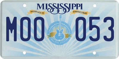 MS license plate MOO053