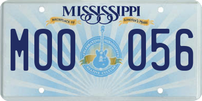 MS license plate MOO056