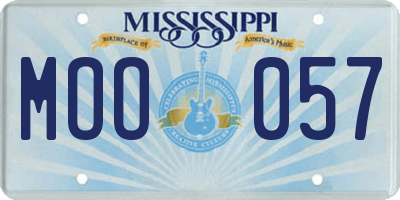 MS license plate MOO057