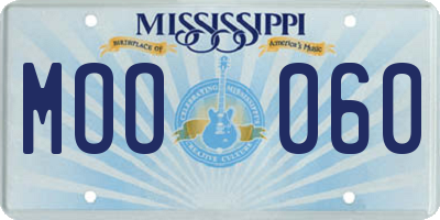 MS license plate MOO060