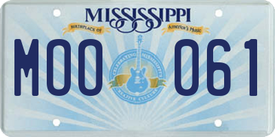 MS license plate MOO061