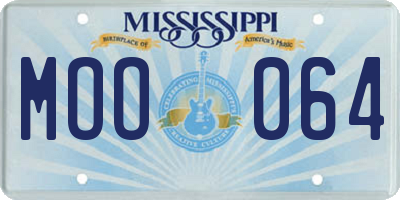 MS license plate MOO064