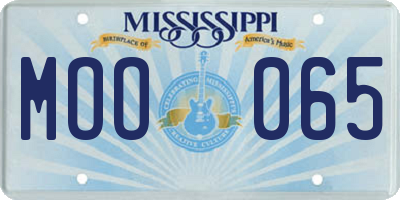 MS license plate MOO065