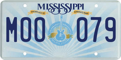 MS license plate MOO079