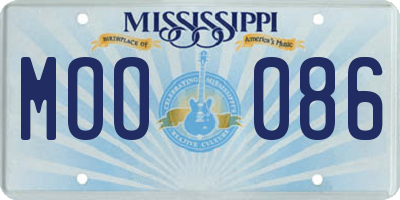 MS license plate MOO086