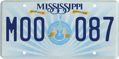 MS license plate MOO087