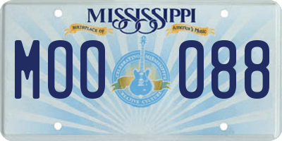 MS license plate MOO088