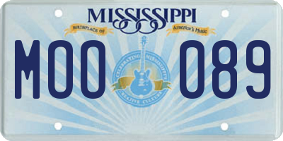 MS license plate MOO089