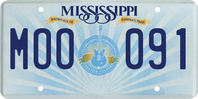 MS license plate MOO091