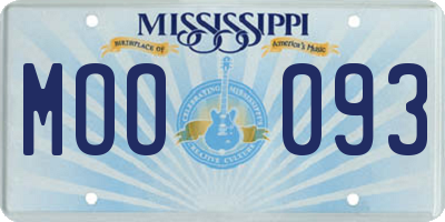 MS license plate MOO093