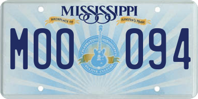 MS license plate MOO094