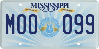 MS license plate MOO099