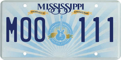 MS license plate MOO111