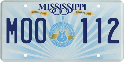 MS license plate MOO112