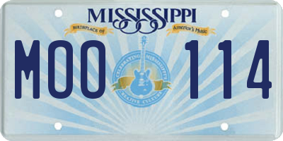MS license plate MOO114