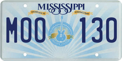 MS license plate MOO130