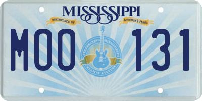 MS license plate MOO131