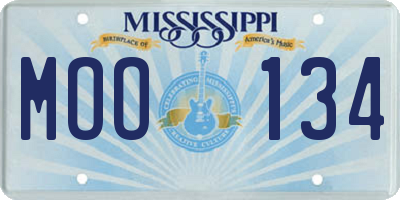 MS license plate MOO134