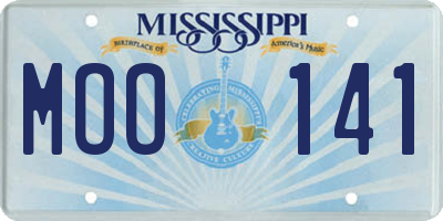 MS license plate MOO141