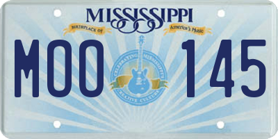 MS license plate MOO145