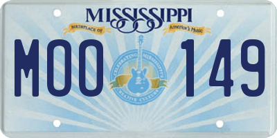 MS license plate MOO149