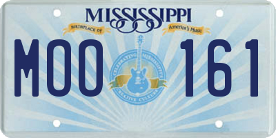 MS license plate MOO161