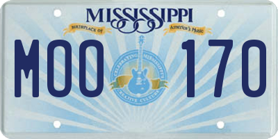 MS license plate MOO170
