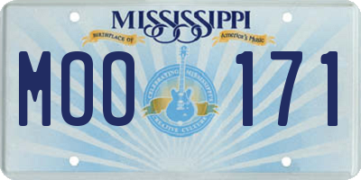MS license plate MOO171
