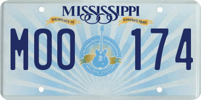 MS license plate MOO174