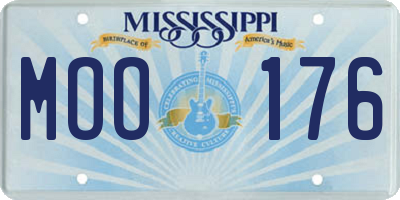 MS license plate MOO176