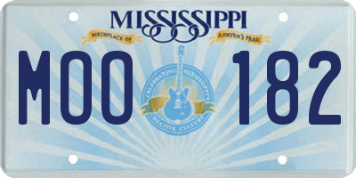 MS license plate MOO182