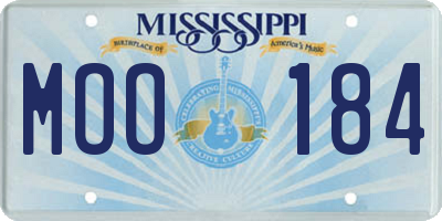 MS license plate MOO184