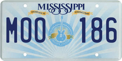 MS license plate MOO186