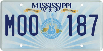 MS license plate MOO187