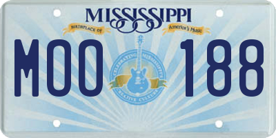 MS license plate MOO188