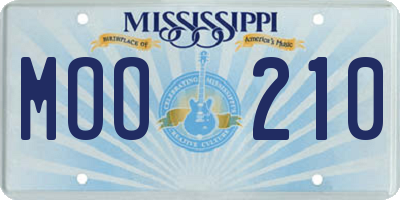 MS license plate MOO210