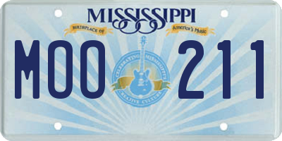 MS license plate MOO211
