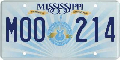 MS license plate MOO214
