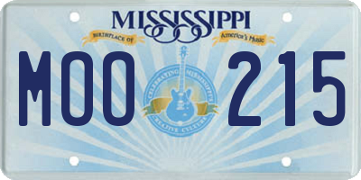 MS license plate MOO215
