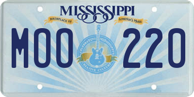 MS license plate MOO220