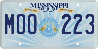 MS license plate MOO223