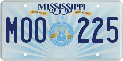 MS license plate MOO225
