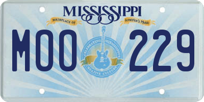 MS license plate MOO229