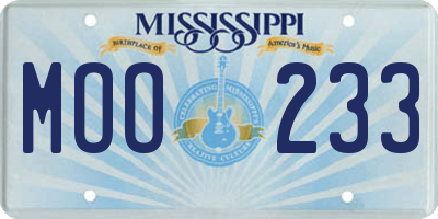 MS license plate MOO233