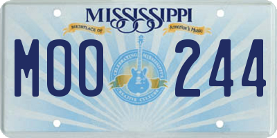 MS license plate MOO244