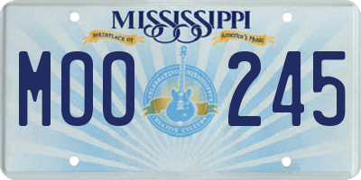 MS license plate MOO245