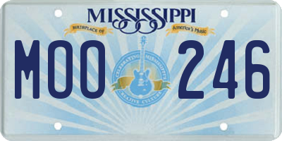 MS license plate MOO246