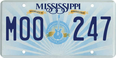 MS license plate MOO247