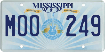 MS license plate MOO249