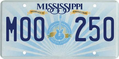 MS license plate MOO250